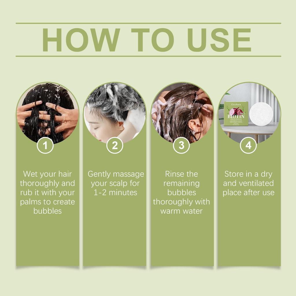 Onion & Rosemary Shampoo Bar, Gentle Cleansing with Rich Lather, Tames Frizz & Softens Smooths Hair, Natural Nourishing Solid Shampoo