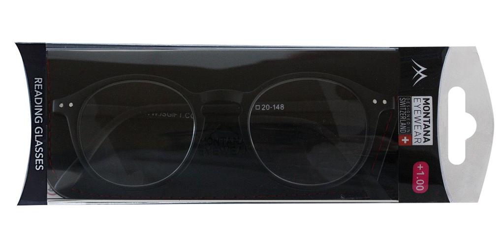 Очки для чтения в круглой оправе MONTANA Черные матовые Дизайн формы MR65