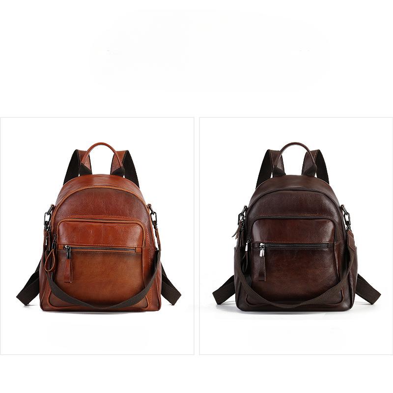 Винтажный натертый вручную первый слой коровьей кожи рюкзак большой емкости многослойный коровья кожа рюкзак для поездок на работу может быть одно плечо сумка