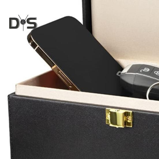 Коробка Фарадея для автомобильных ключей, блокирующая сигнализацию, двухслойный противоугонный органайзер для ключей с 2 карманами Фарадея