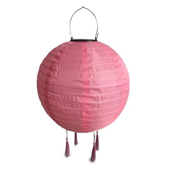 Подвесной солнечный фонарь, круглый уличный фонарь в китайском стиле с 4 кисточками, светодиодный солнечный светильник для украшения сада, патио, свадебной вечеринки