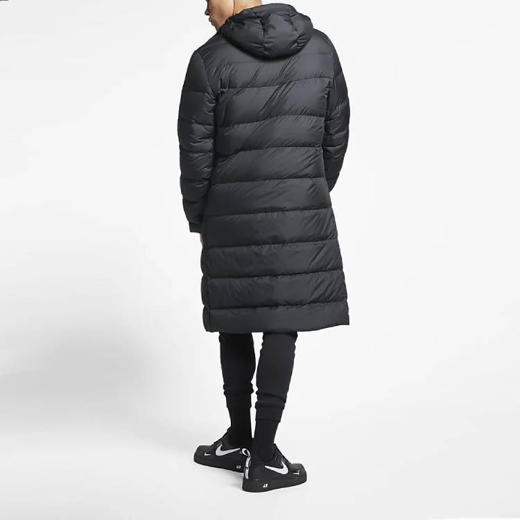 Nike Long Down Hooded Jacket Men Outerwear Black AA8854-010