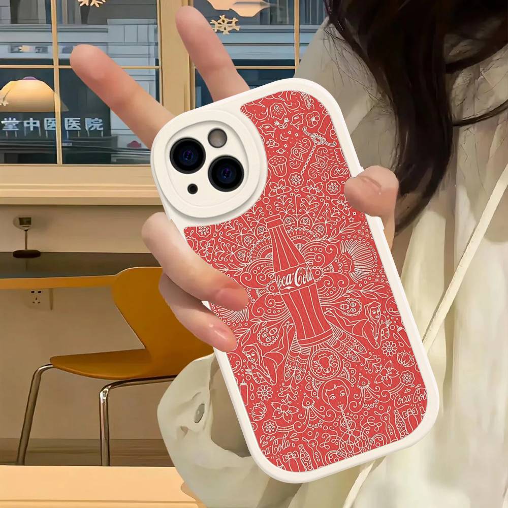 Горячий C-Coca Напитки C-Cola Чехол для телефона Для Iphone 16 15 14 13 12 11 Pro Max Plus Кожаный Мягкая задняя крышка