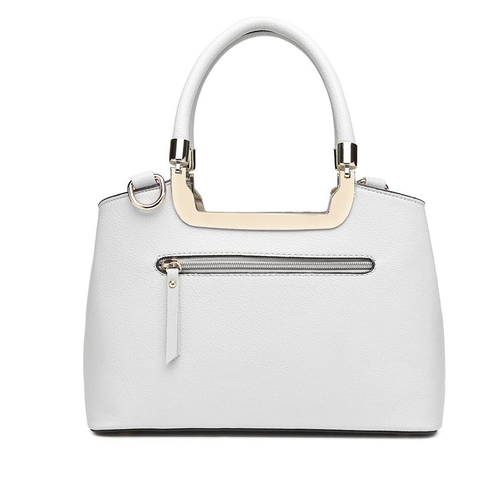 (White) Women Rose Ornament Handbag Shoulder Bag Tote
