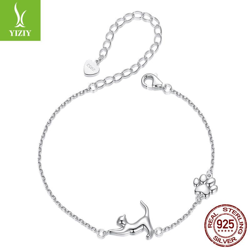 Dachshund Dog Bracelet Female Simple Cute Animal Puppy Cat S925 Sterling Silver Bracelet