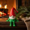 Creative Christmas Gifts 3D Printed Gnome Figurine with Movable Joints Small Flexible Leg Plush Toy Statue Santa Hat for Shelf Office Desk,
