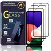 Screen Protector - VCOMP - Samsung Galaxy A22 5G - Tempered Glass - Pack of 3 - Black