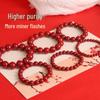 Lingxi Cinnabar Crystal Sand Bracelet with Raw Stone 
