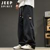 JEEP SPIRIT Men's Loose Fit Straight-Leg Casual Trousers