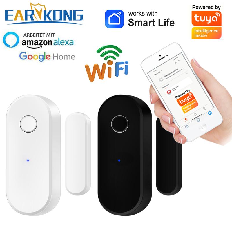 Tuya Умный WiFi Датчик открытия/закрытия двери Уведомления через приложение Smart Life Совместимость с Alexa Google Home