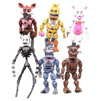 6 шт./комплект ПВХ Фигурки Действия Пять Ночей с Фредди FNAF Бонни Фокси Фредди Фазбер Медведь Куклы Игрушки