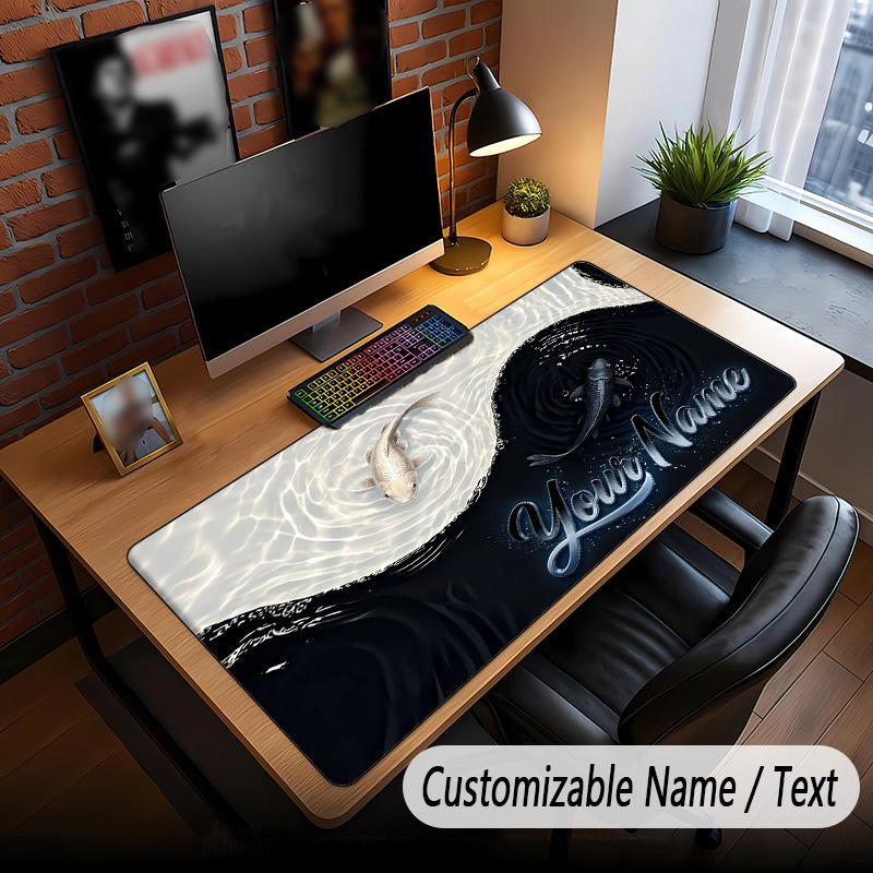 Fish Ocean Theme Custom Mouse Pad Personalized With Name Text Customized Desk Mat For Office Home Decor