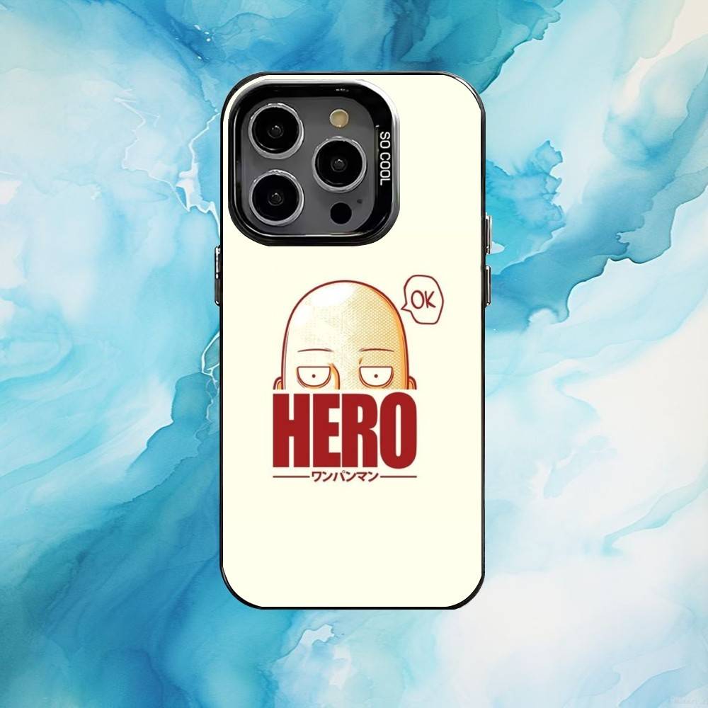 One P-Punch Man S-Saitama Phone Case For iPhone17,16,15,14,13,12,11 Plus,Pro Max Black Candy silver phone case