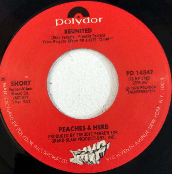 7-дюймовая пластинка PEACHES & HERB - Reunited PD14547 Polydor, MVP Re 1979 US Soul/Funk Б/у