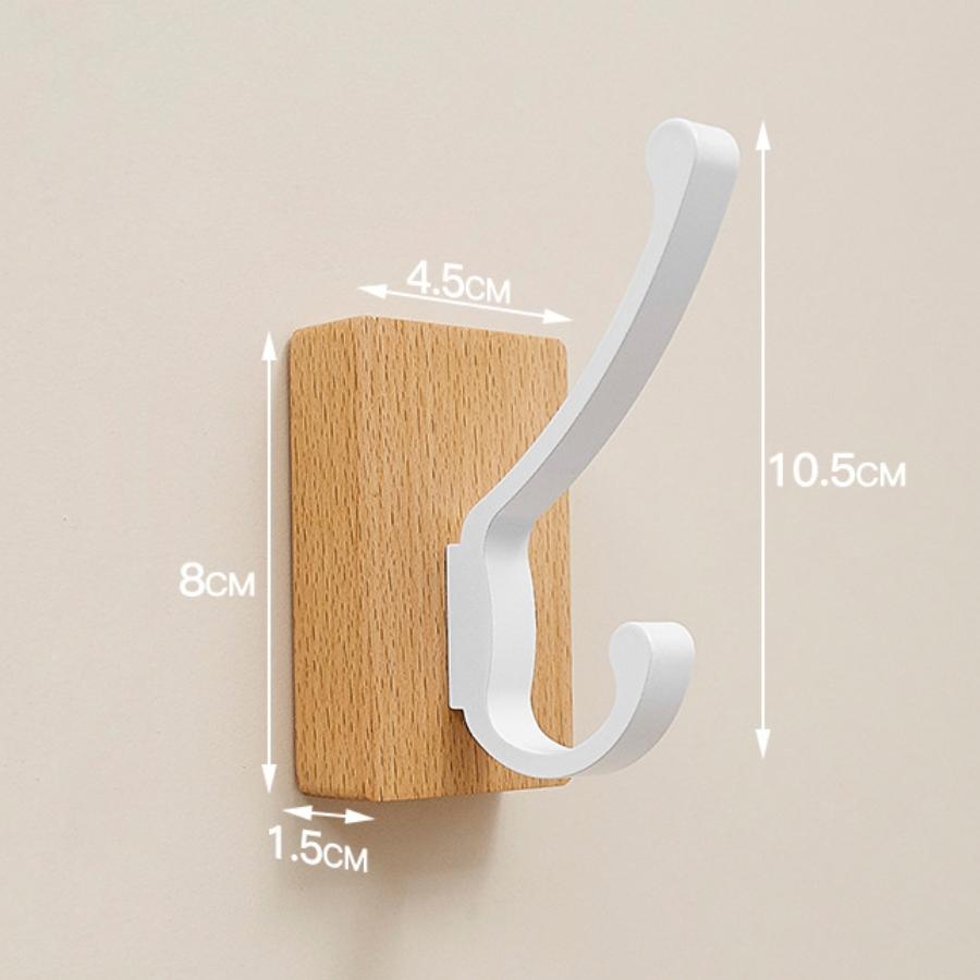 Wall Wood Hook Self-adhesive Round Key Coat Towel Hook Hanger for Bathroom Kitchen Accessories Room Decor Hook Storage Organizat