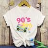 Новые забавные футболки с принтом для девочек 90-х, модные женские футболки с коротким рукавом, крутые летние повседневные топы, футболки для девочек 90-х