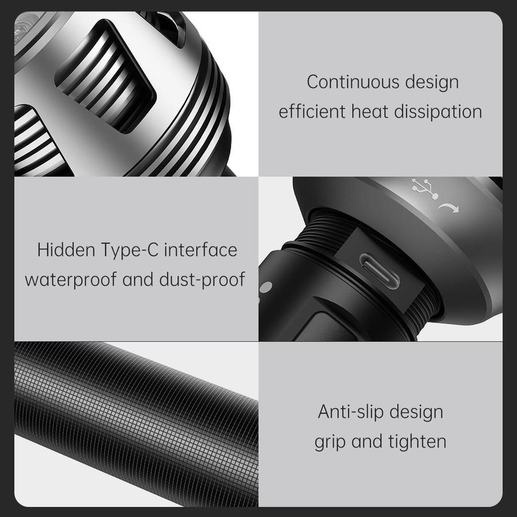 Nextool Фонарик 3600лм 450м Водонепроницаемый IPX7 10000мАч Перезаряжаемый через USB Поисковый фонарь Светодиодный аварийный свет Для кемпинга на открытом воздухе