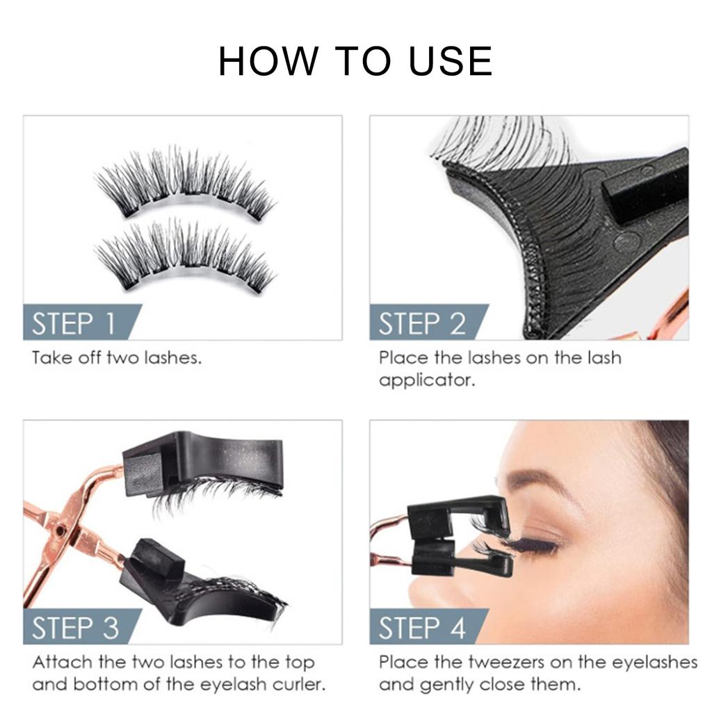 Magnetic False Eyelashes Set 8 Pairs with Magnetic Eyelash Applicator C Curl Fiber Material