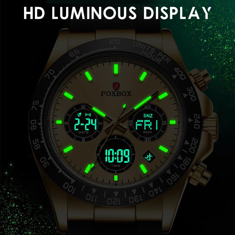 FOXBOX Top Luxury Watches Men LIGE Fashion Quartz Wristwatch Digital Sport Waterproof Lumnous Date Mens Watch Gifts Reloj hombre