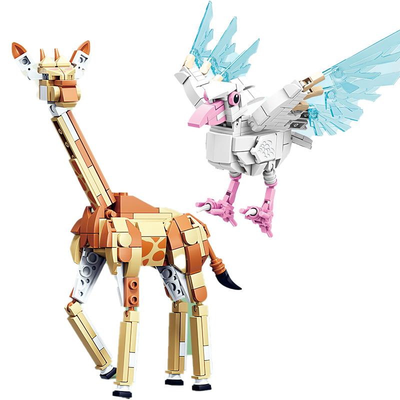 AI Tung Tung Sahur Building Blocks Figurine Shan Hai Jing Animal World Insect Set Brick Fox Running Shoes Shark Toy Gift Model