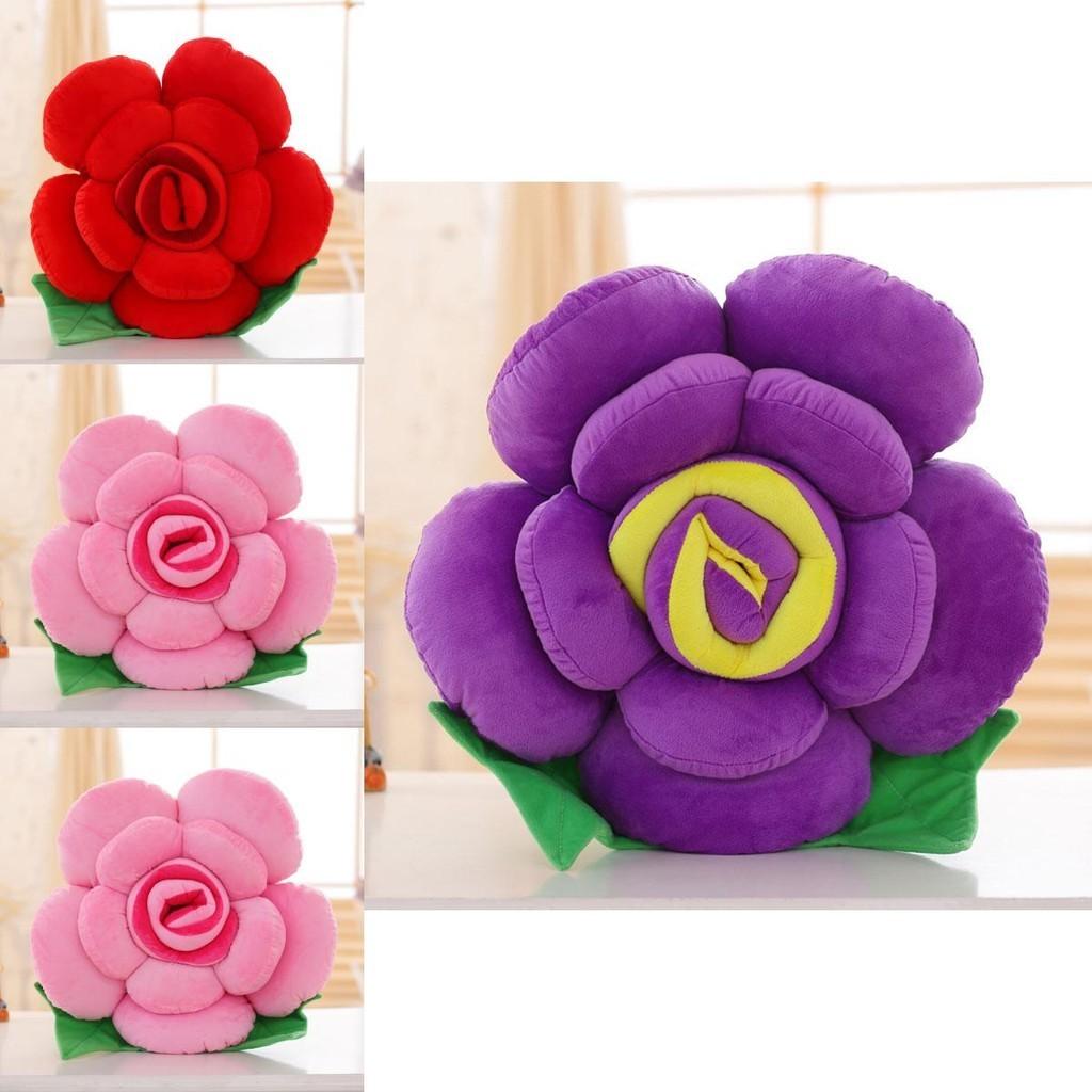 Elegant Romantic Flower Shape Cushion With Bright Colors And Soft Plush Material