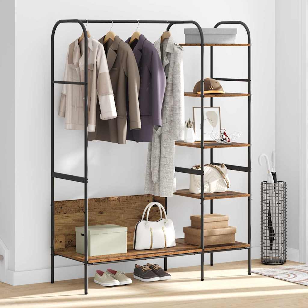 Clothing Rack with Shelf Brown 120 x 44 x 160 cm Engineered Wood
