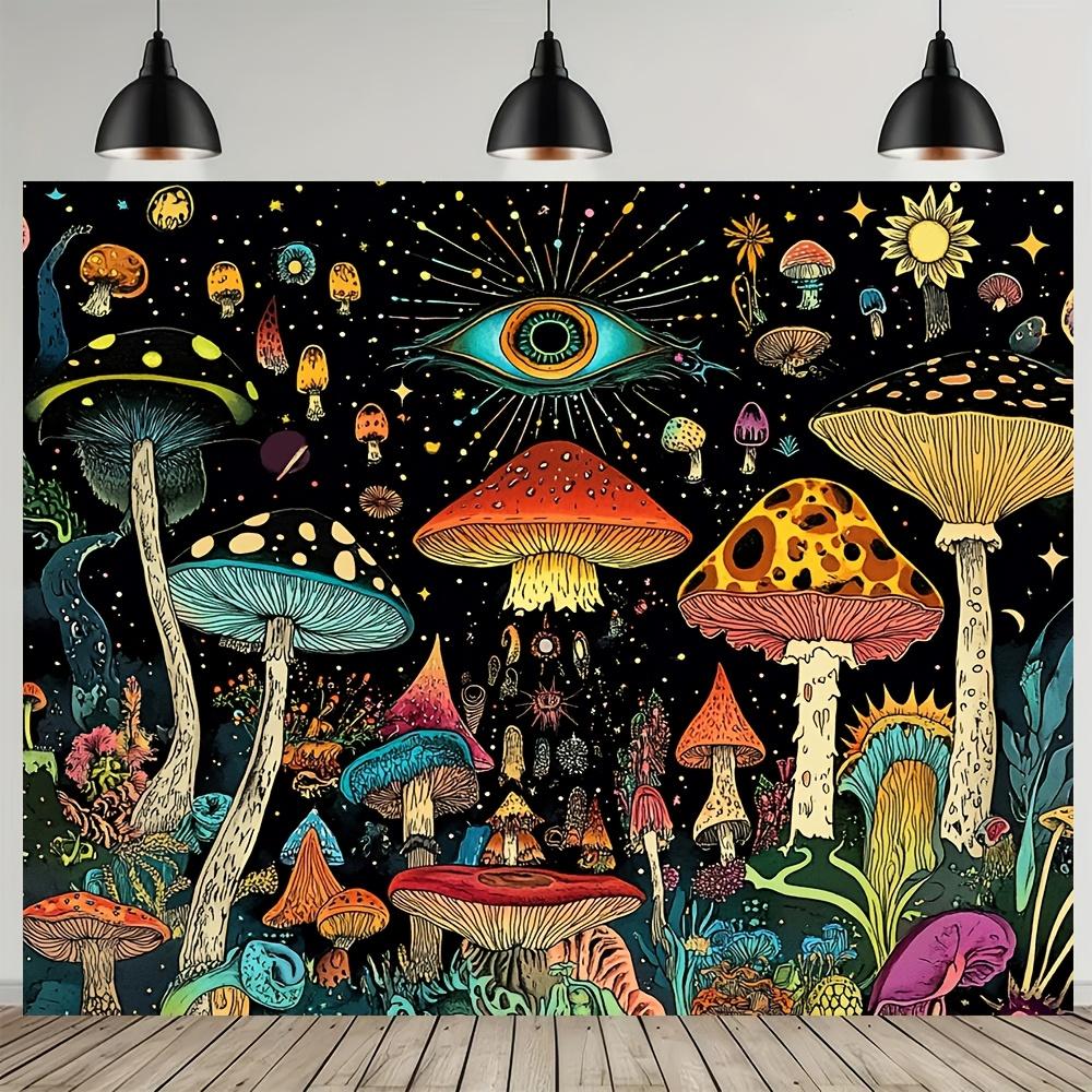 Magical Mushroom Forest Tapestry Vibrant Enchanting and Mystically Unique Wall Art for a Whimsical Decor Statement