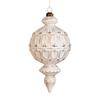 Christmas Ornaments White And Golden Vintage Ball Finial Christmas Tree Ornaments Shatterproof Plastic Farmhouse Hanging Decor
