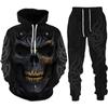 Personality Gothic Skull 3D Print Hoodie Pants Set Men/Women Funny Halloween Streetwear Clothing Suit Hip Hop 2 Pieces Tracksuit