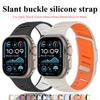 Silicone Sport Band For Apple Watch Ultra 49mm Slanted Buckle Bracelet For IWatch Series 10 46mm 9 8 7 6 5 4 SE 42mm 44mm 45mm Strap