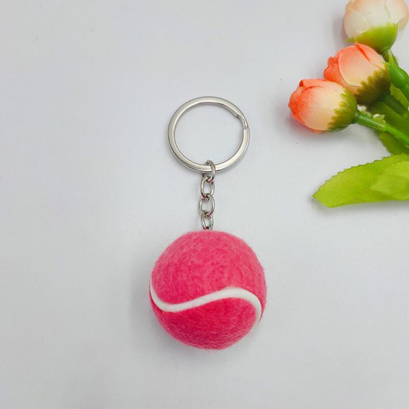 6-teiliges Set kleiner Tennis-Schlüsselanhänger, Mini-Sport-Schlüsselring, Mini-Tennis-Rucksackanhänger