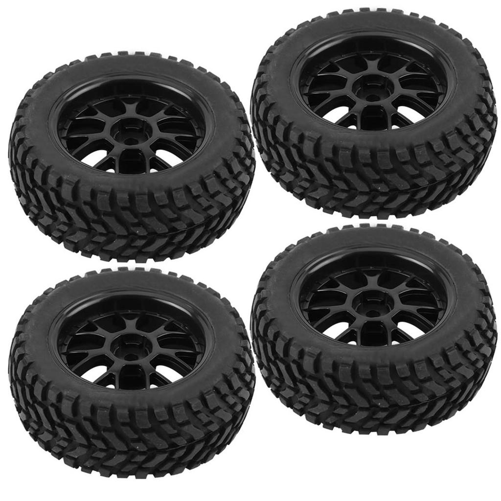 4pcs Set Racing Off Road Car Tires Rubber Tyre Wheel Rim for 1:10 Vehicle Part