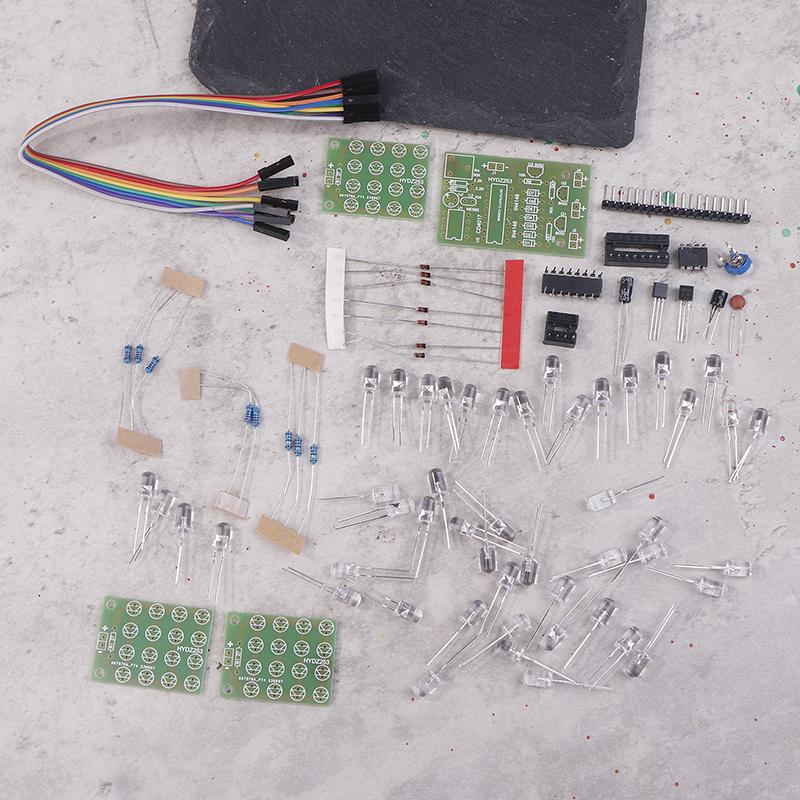 Cd4017+Ne555 Красный Белый Синий Светодиодный Водяной Свет Производство DIY Набор Сварка Обучение Электронный Модуль Запчасти Tj-56-715 Постоянный ток 12 В