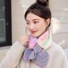 Knitted Fabric Faux Fur Scarf Cross Tie Winter Neck Scarf New Wrist Cuff  Daily Outfits