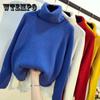 Sweater Women's Turtleneck Pullover Korean Style Loose Front Short Long Knitwear Trending Sweater Autumn and Winter Top