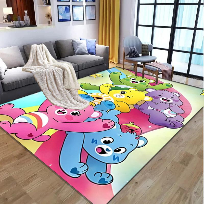 Care Bears Pattern Rug, Indoor/Outdoor Mat, for Picnic, Gameroom, Bedroom, Office, Living Room, Home Decor Carpet, Birthday Gift