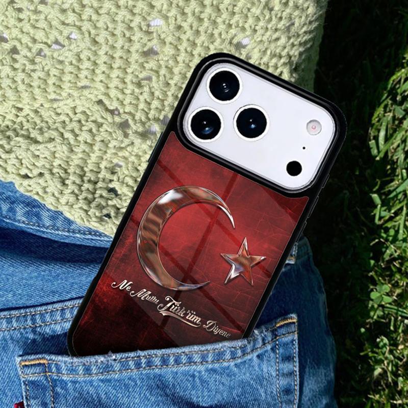 Чехол для телефона с флагом Ататюрка Турции Для iPhone 17 AIR 16 Pro Max 15 14 Pro 11 12 13 Ударопрочный силиконовый чехол