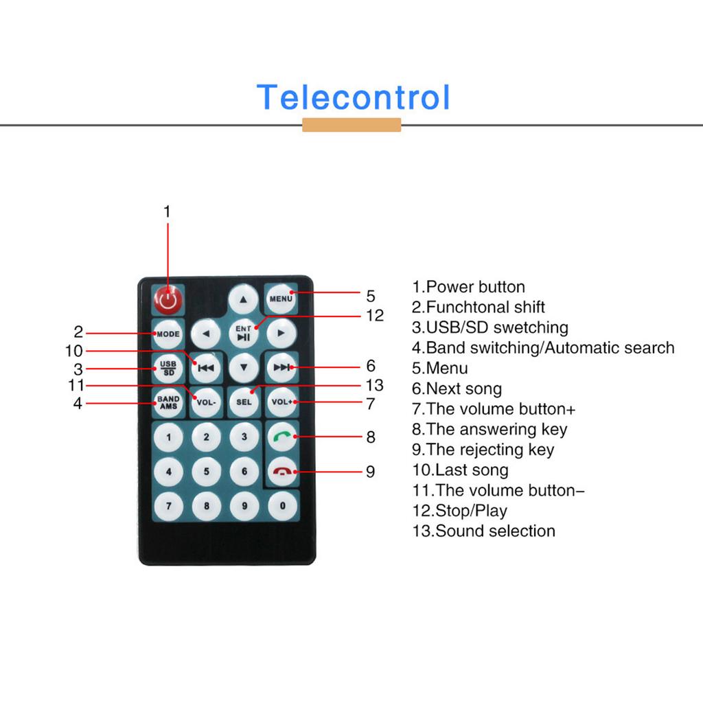 Модернизированная мультимедийная автомобильная стереосистема с ЖК-дисплеем, совместимым с Bluetooth, аудиосистемой и функцией громкой связи, встроенным микрофоном и пультом дистанционного управления