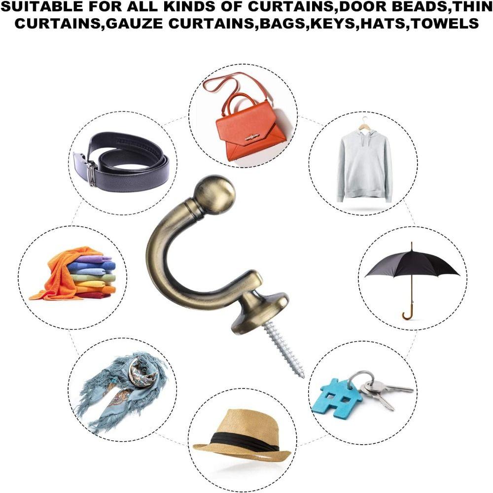 4 шт. Настенные крючки-подхваты для штор 47 мм Крючки для одежды, пальто, полотенец, подхваты для штор для окон Homen