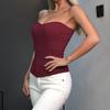 Женский модный strapless с высокой талией, облегающий, с подушечками на груди