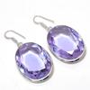 Pink Amethyst Gemstone Handmade 925 Sterling Silver Jewelry Earring 2.17" f7F13