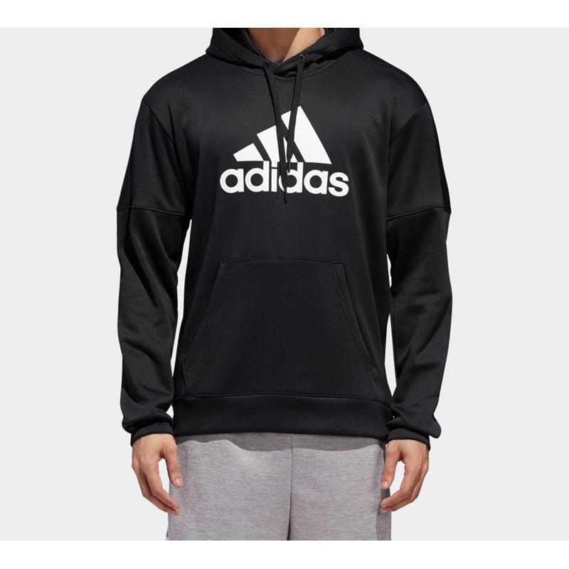 adidas Свитшот с капюшоном и принтом логотипа, спортивный, черный, мужской, DH9018