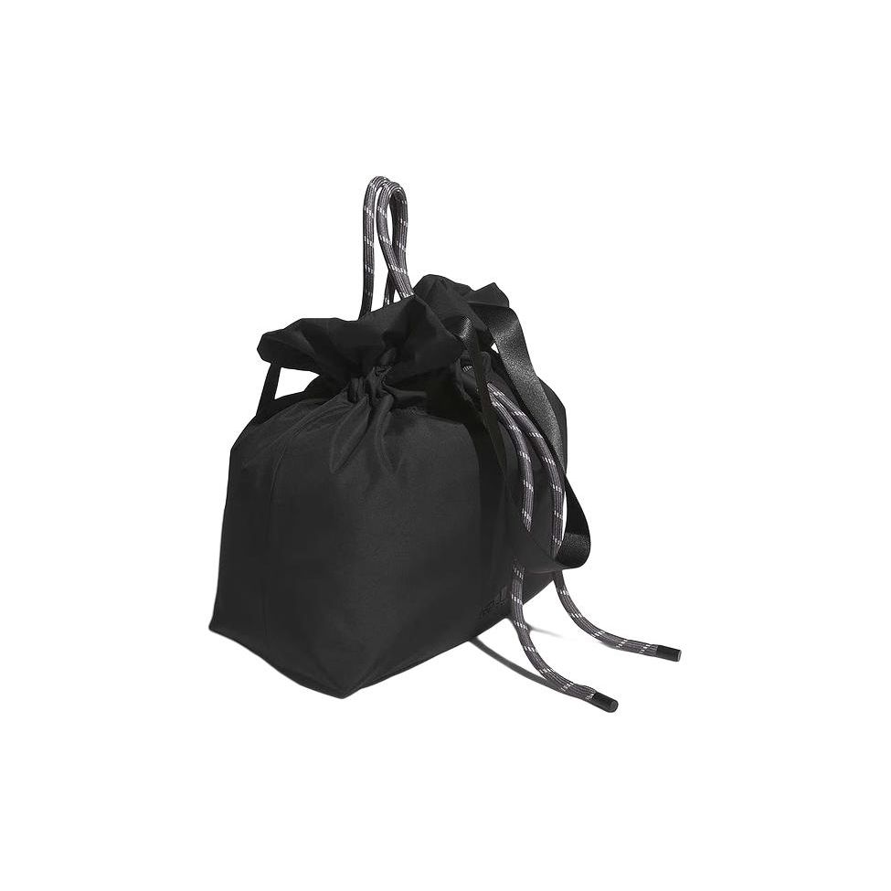 Adidas Drawstring Closure Large Capacity Polyester Tote Shoulder Bag Women Bags Black IK4793