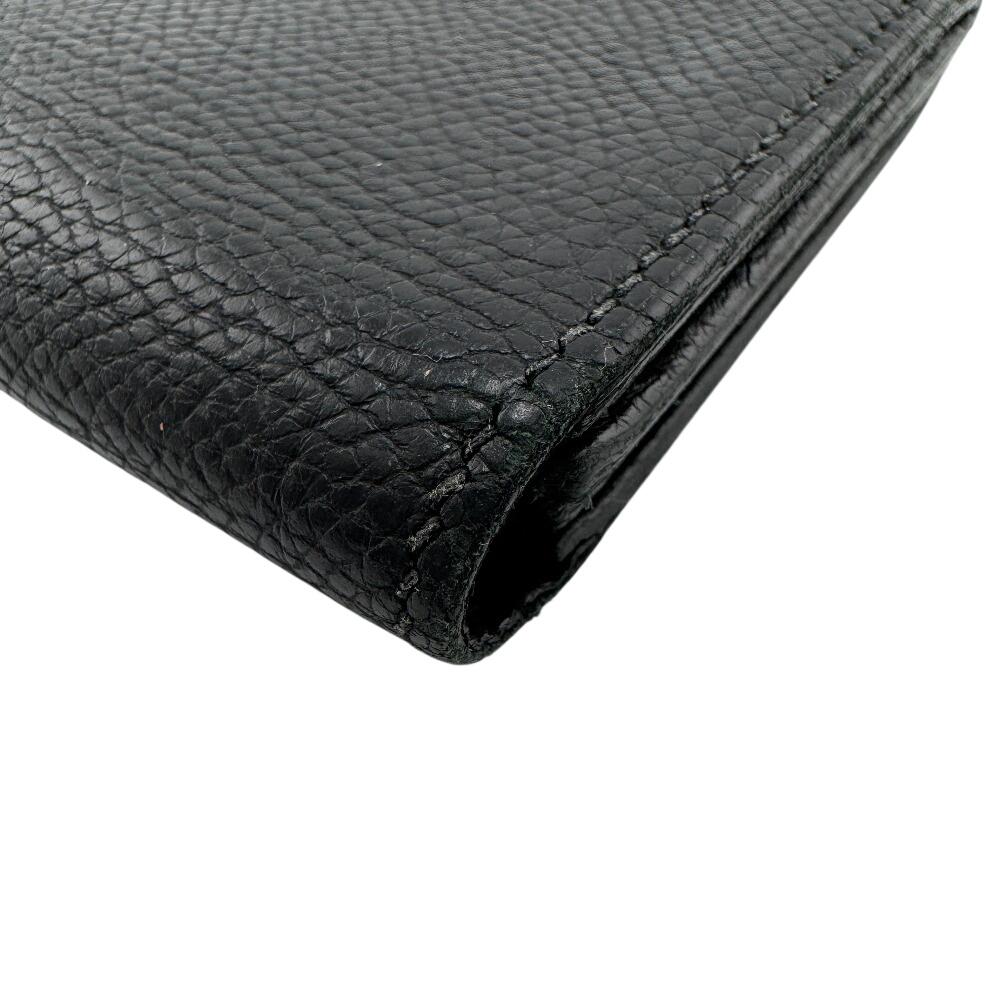 Hermes Кожаный чехол для карт из бобовой кожи черный кожаный унисекс Б/У