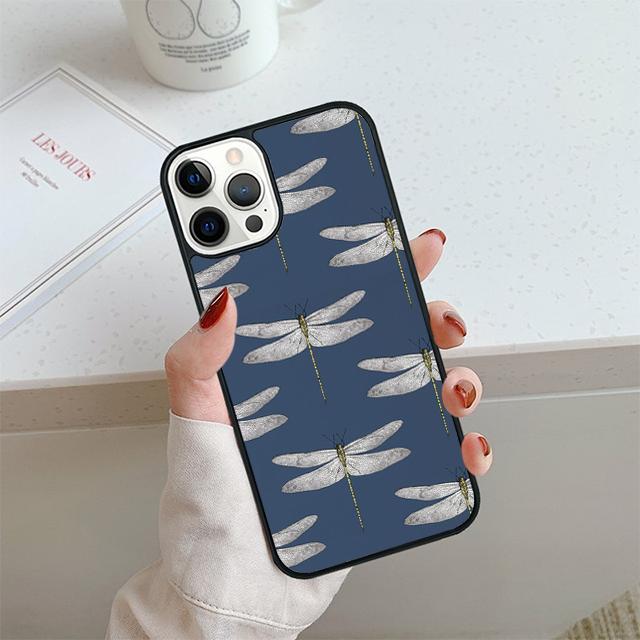 Цветочный Радужный Чехол-Стрекоза Для iPhone 17 Air 14 15 16 16e 13 12 Max Чехол Для Apple 11 Pro Max Plus Coque