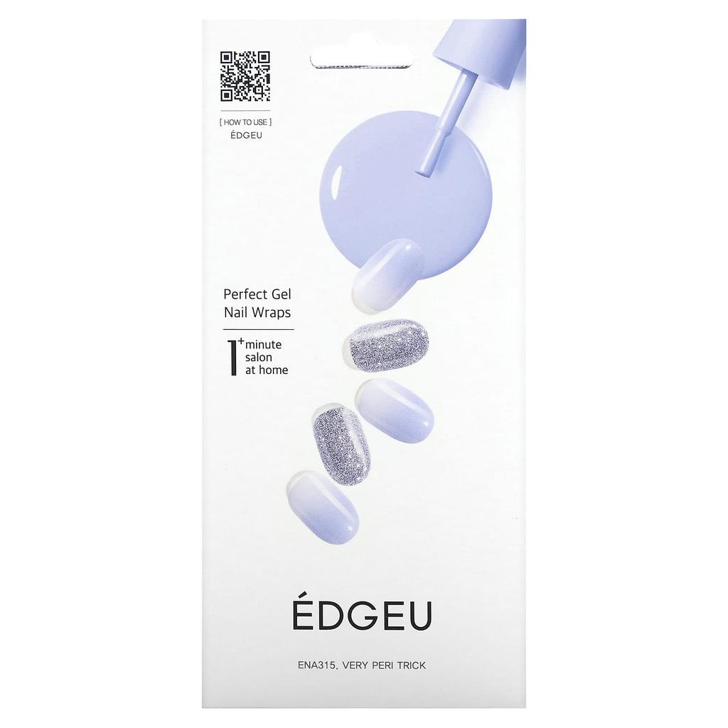 EDGEU Perfect Gel Nail Wrap, ENA 315, Very Peri Trick, 19-piece Set