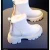 Women's Off-White Thickened Velvet Snow Boots
