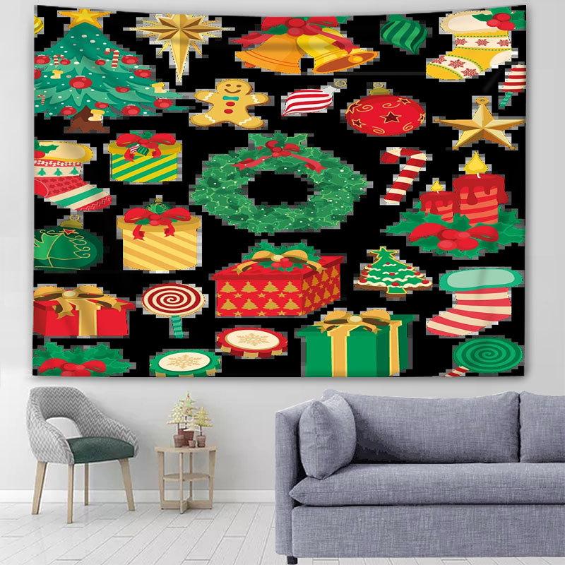 Рождественский фон, ткань, подвесная ткань, прикроватный гобелен для девочек, настенная ткань для общежития, подвесная картина