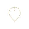 Dior Petit Cd Logo Double Chain Resin Imitation Crystal Necklace Women necklace Gold N1389PTCCY