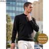 POLOMEISDO Men's 100% Fine Wool Mock Neck Pullover Sweater